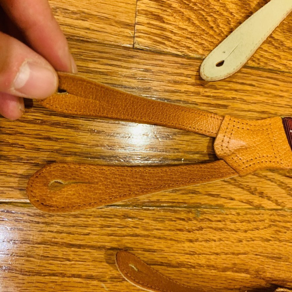 Polo Ralph Lauren Vintage Y-Back Leather & Brass Suspenders Braces - Picture 10 of 16